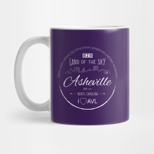 Asheville, NC Word Cloud - WO Purple 16 Mug